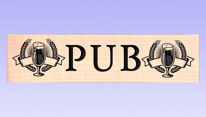 Hovedbilde 1299B Pub skilt med motiv